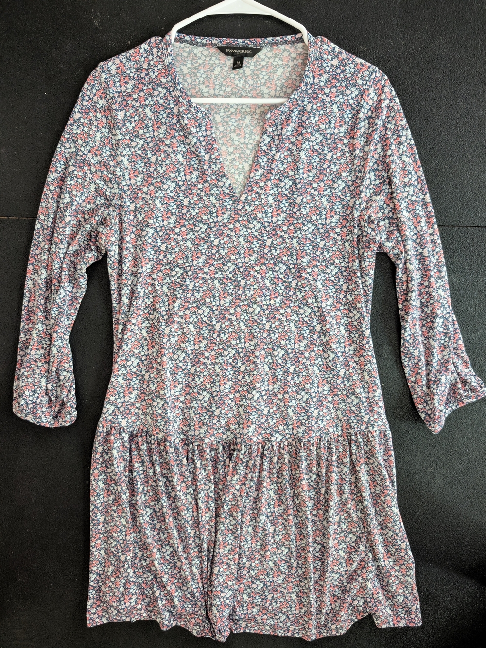 Banana Republic Blue & Pink Petite Floral Dress Size M